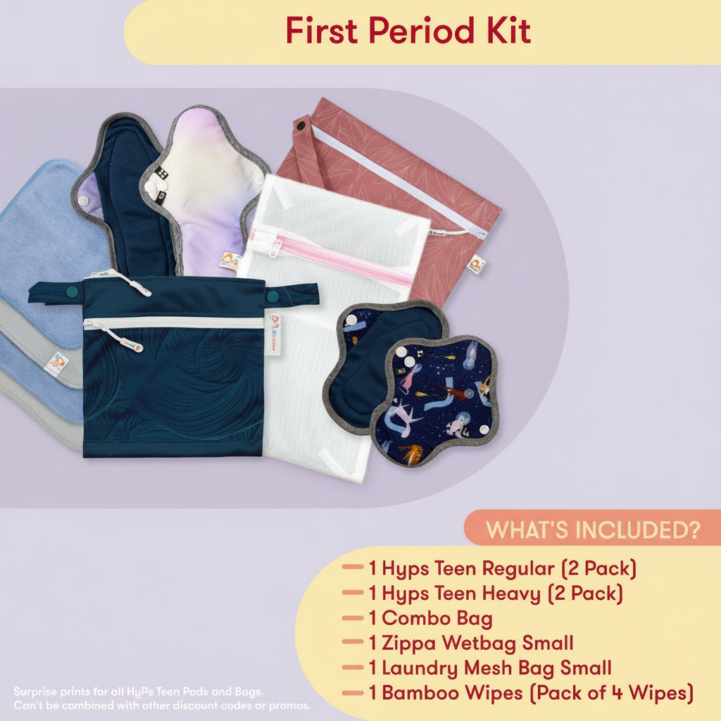 Period Helper Teen Starter Kit | Reusable Pads System for First Periods