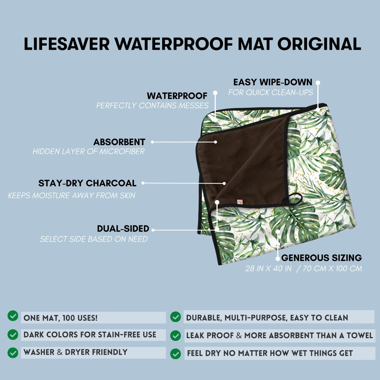 Lifesaver Mat | Soft, Reusable, Waterproof Bed Pad | Lil Helper